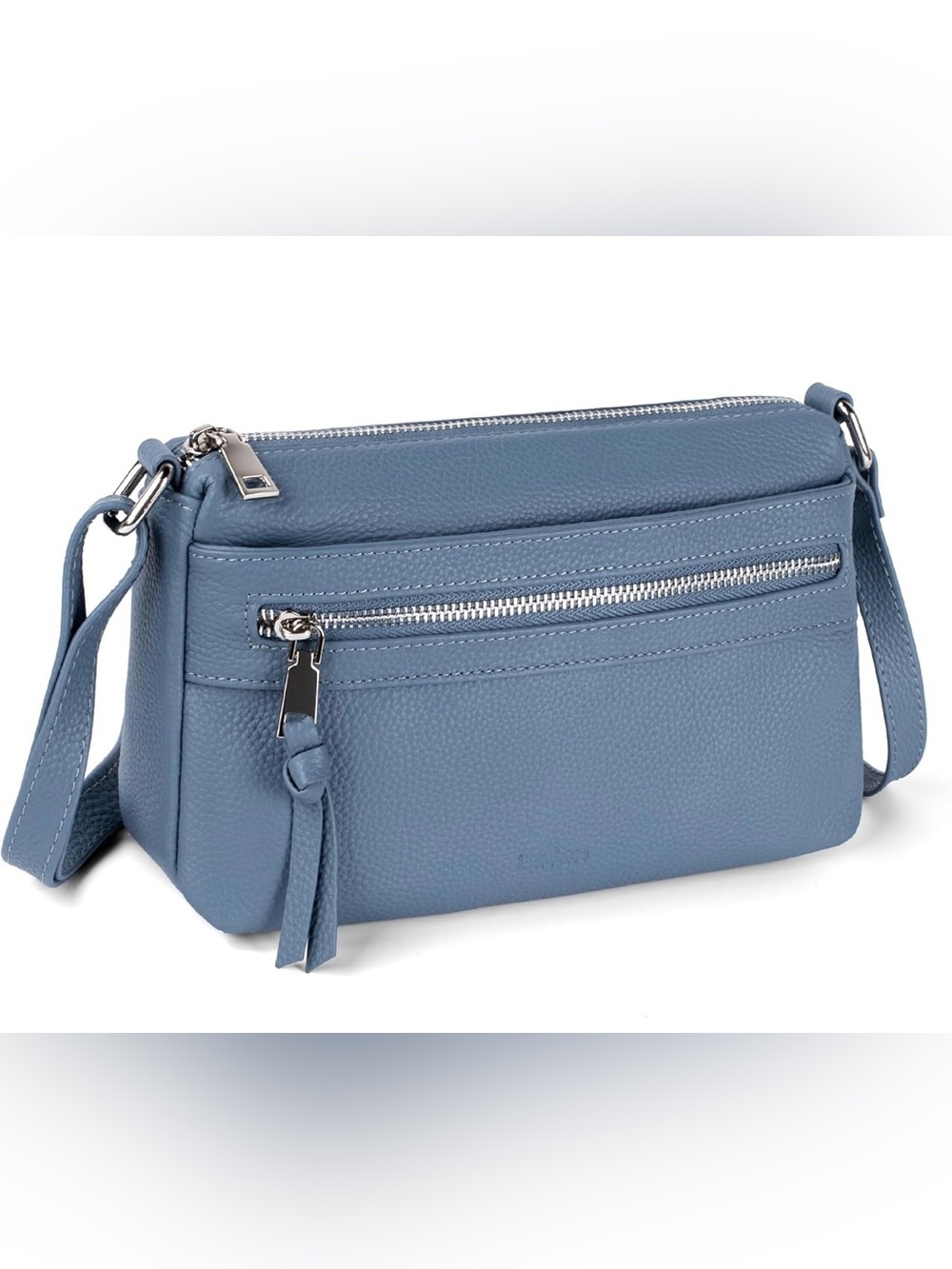 Befen  Blue Pebbled Leather Crossbody Bag